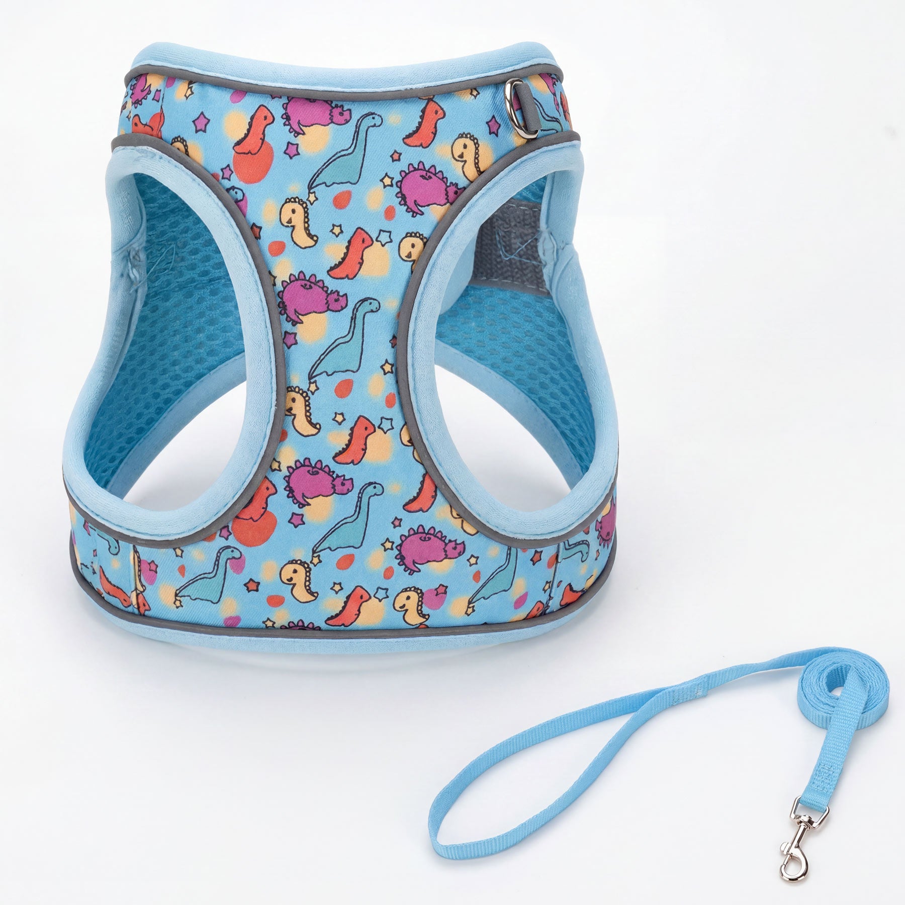 Floral Cat Harness and Leash Set - Breathable Mesh Puppy Vest with Reflective Strips, Adjustable Soft Pet Walking Gear for Small Dogs & Kittens, Escape-Proof Outdoor Hiking Accessories