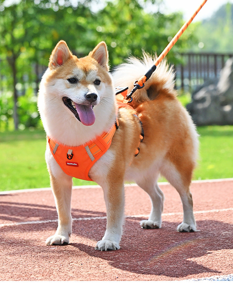 tactical dog harness with handle Dog leash, explosion-proof vest style pet chest harness, small and medium-sized dog walking leash