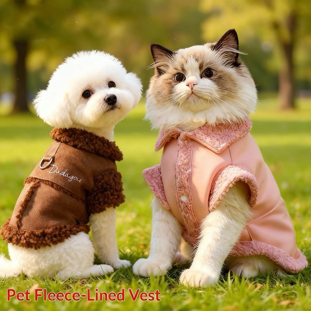 Can tow furry dogs, autumn and winter clothing vests, pet teddy bears, small and medium-sized dogs, pandas, fur vests, clothes