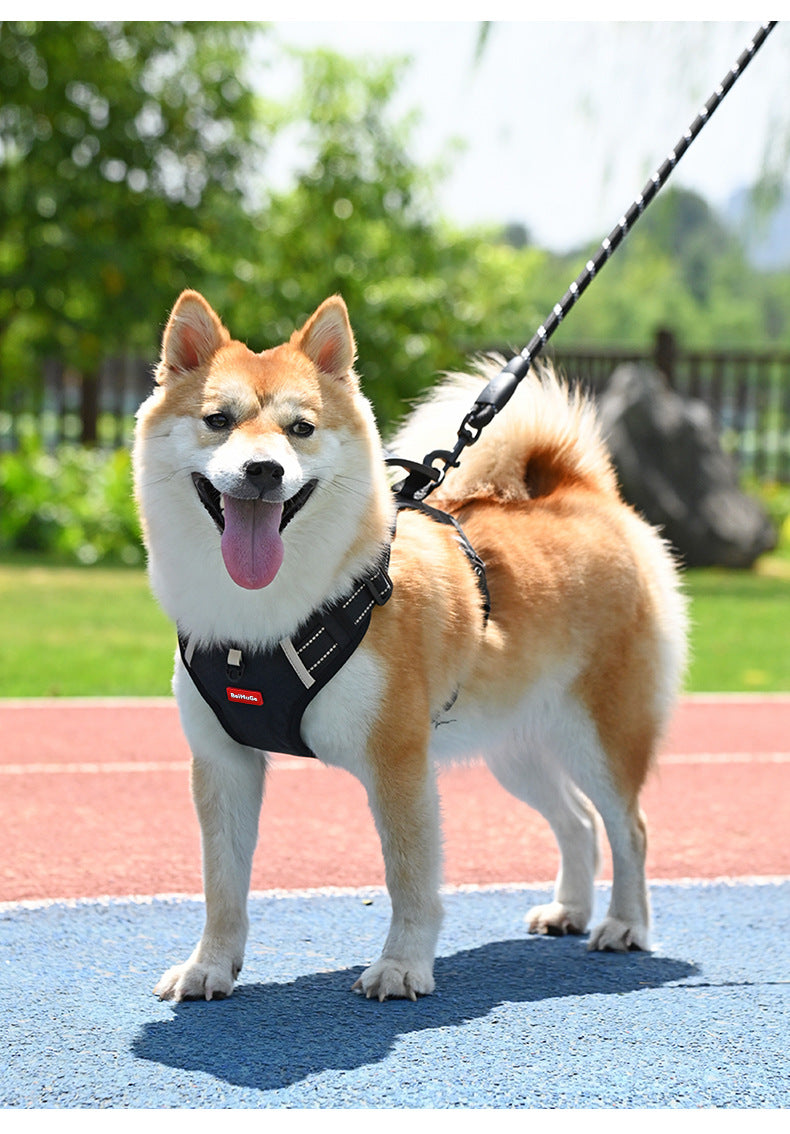 tactical dog harness with handle Dog leash, explosion-proof vest style pet chest harness, small and medium-sized dog walking leash