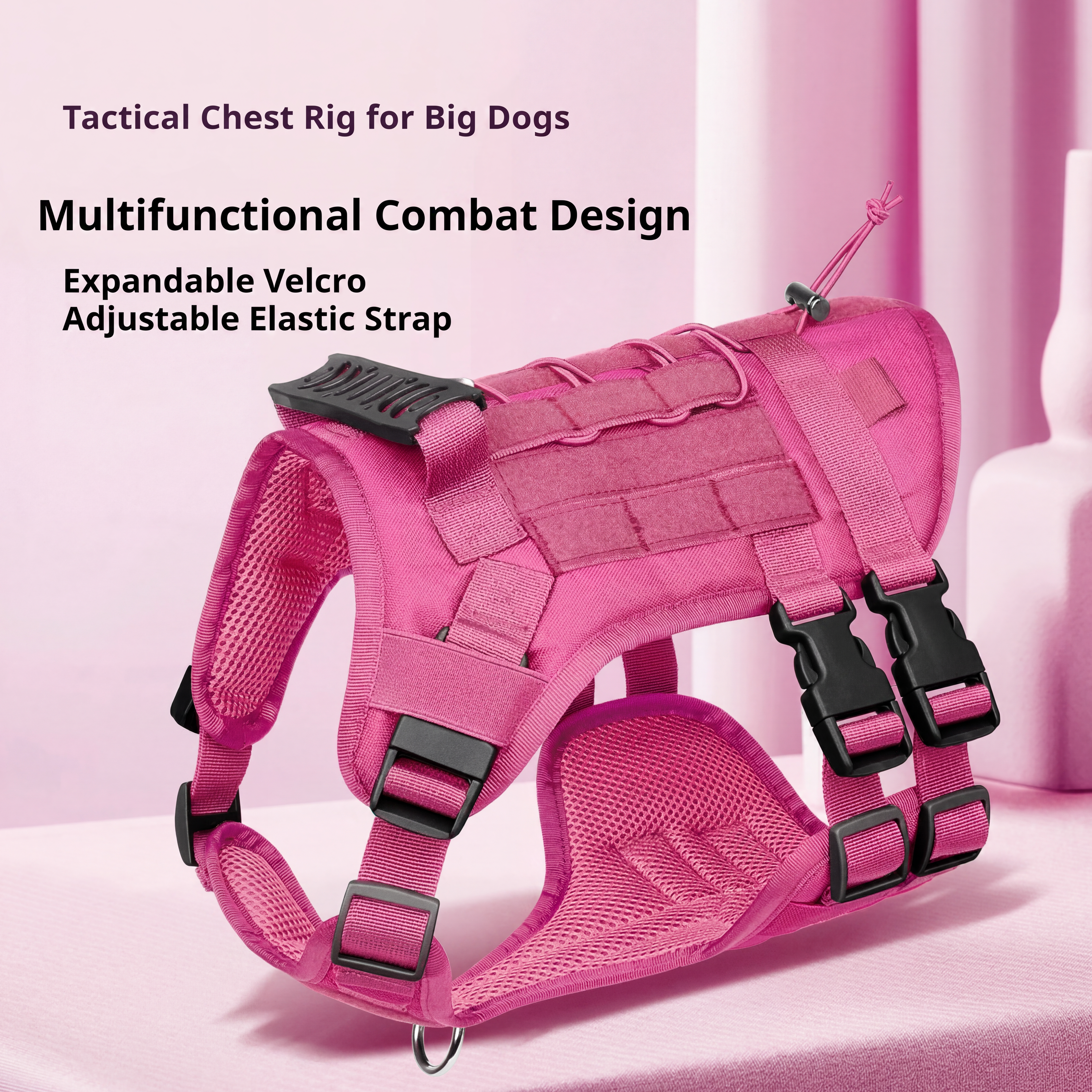 Molle dog vest cover and horsehair cover without pull tactics to prevent escape, suitable for medium and large dogs with handle adjustable military dog covers