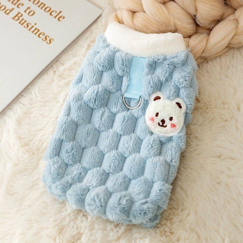 Cats, dogs, pets, towing clothes, autumn and winter warmth, plush vests, cute vests for small dogs and puppies, compared to bears