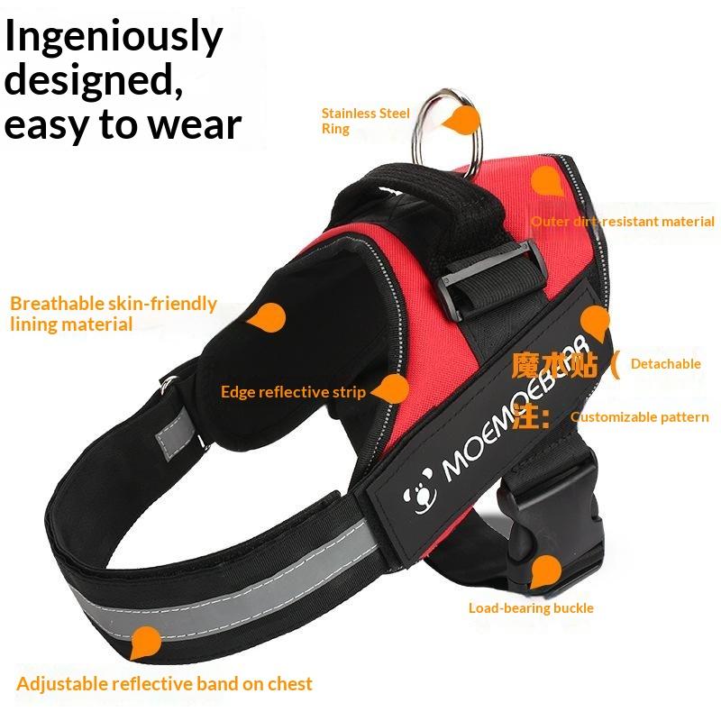 Pet Dog Outdoor Chest Strap Oxford Cloth Explosion proof Chest Strap Dog Rope Dog Vest Safety Belt