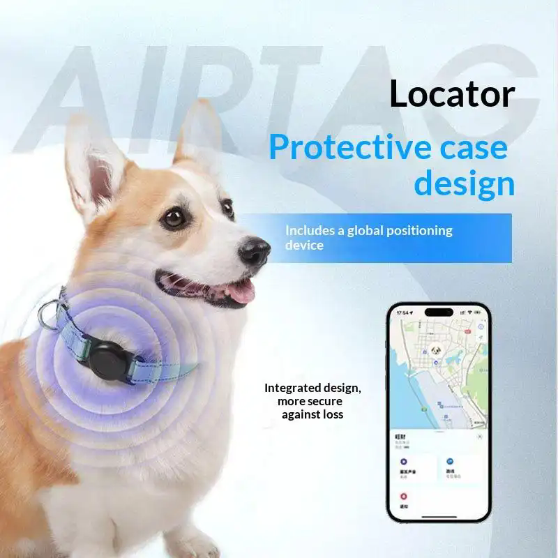 GPS dog collar tracker Cat anti loss locator Airtag protective case iOS intelligent tracking
