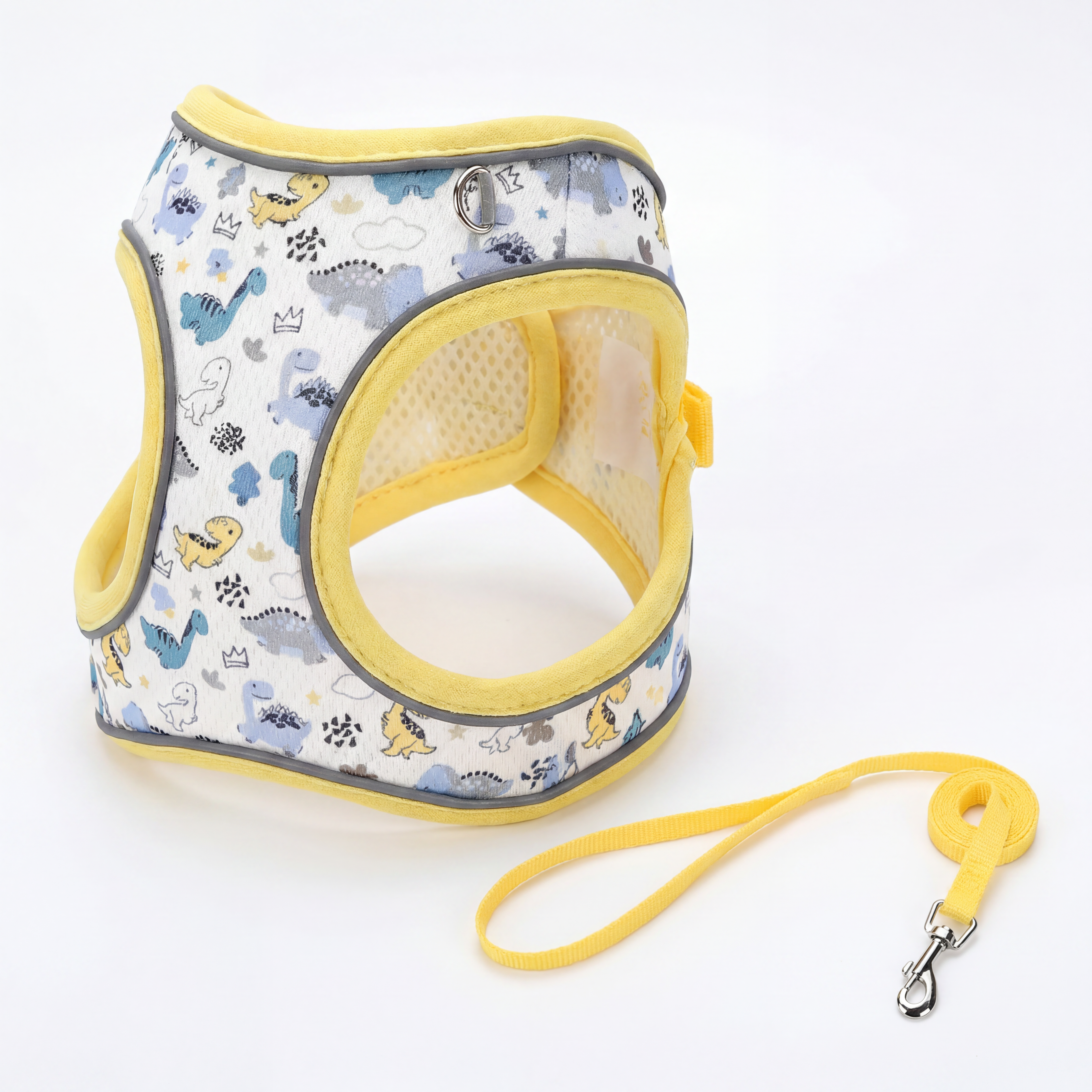 Floral Cat Harness and Leash Set - Breathable Mesh Puppy Vest with Reflective Strips, Adjustable Soft Pet Walking Gear for Small Dogs & Kittens, Escape-Proof Outdoor Hiking Accessories
