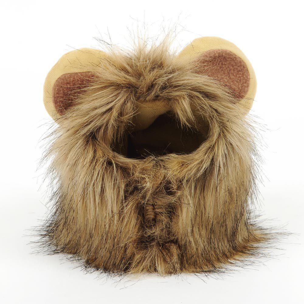 Halloween Ghost Festival Costume for Cats and Dogs, Adorable Adjustable Magic Tape Lion Transformation Pet Hat for Autumn and Winter