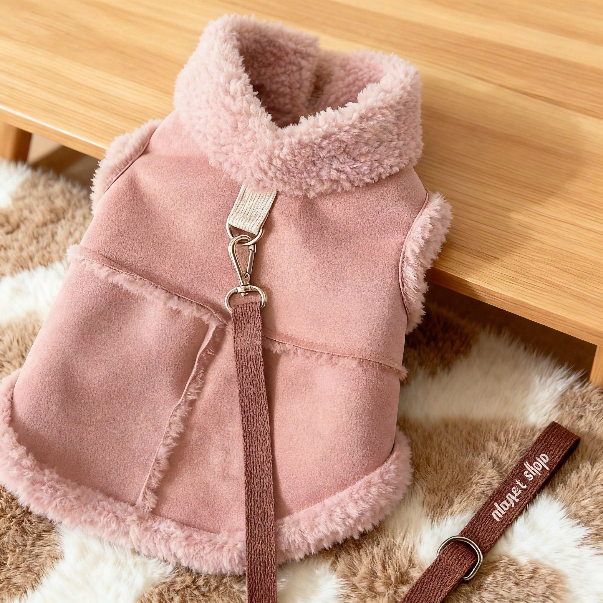 Can tow furry dogs, autumn and winter clothing vests, pet teddy bears, small and medium-sized dogs, pandas, fur vests, clothes