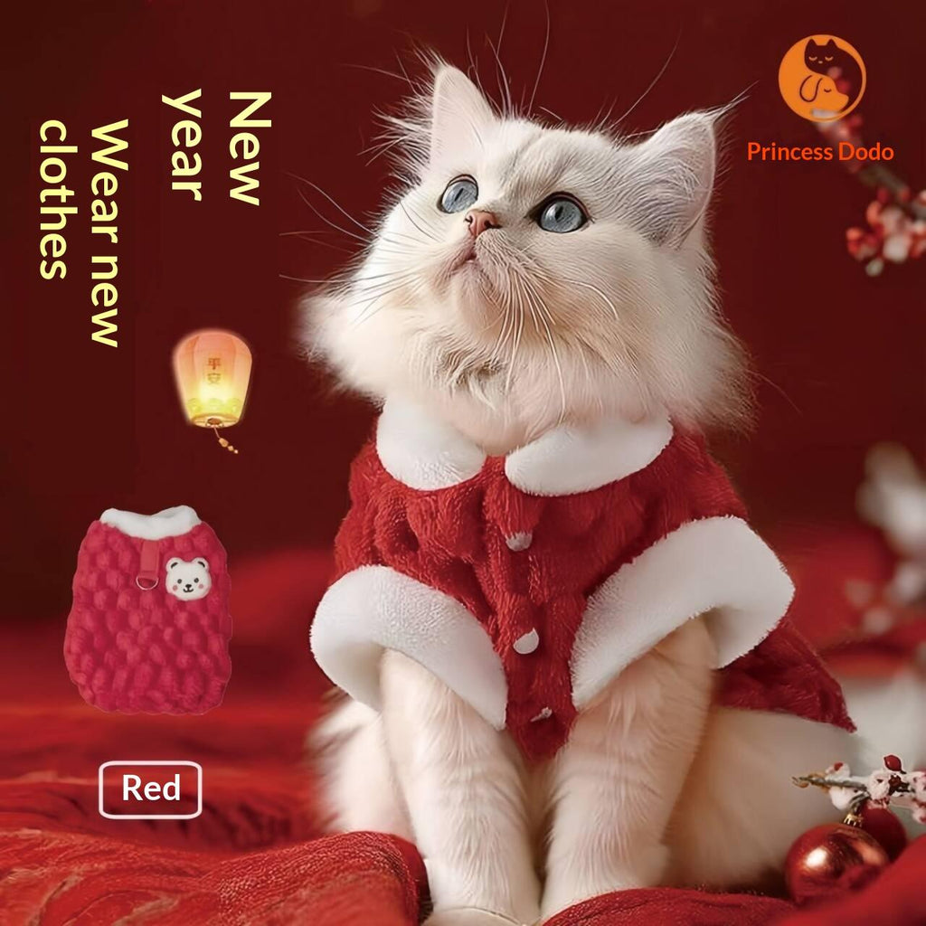 Cats, dogs, pets, towing clothes, autumn and winter warmth, plush vests, cute vests for small dogs and puppies, compared to bears