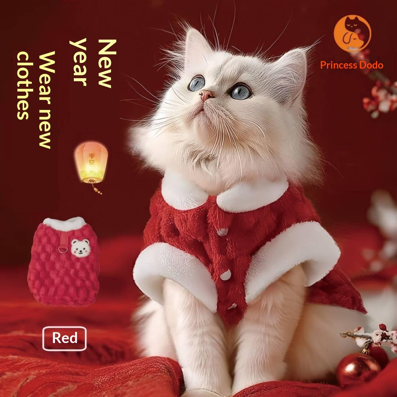 Cats, dogs, pets, towing clothes, autumn and winter warmth, plush vests, cute vests for small dogs and puppies, compared to bears