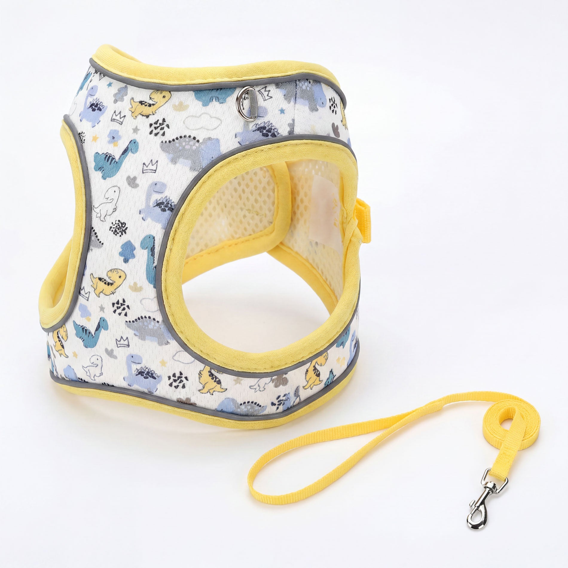Floral Cat Harness and Leash Set - Breathable Mesh Puppy Vest with Reflective Strips, Adjustable Soft Pet Walking Gear for Small Dogs & Kittens, Escape-Proof Outdoor Hiking Accessories